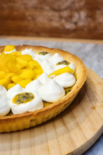 Tarte douceur des îles coco mangue fruit de la passion