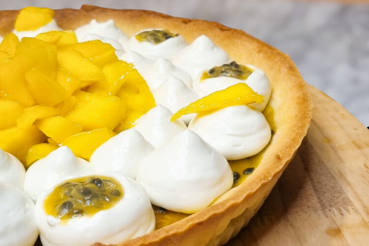 Tarte douceur des îles coco mangue fruit de la passion